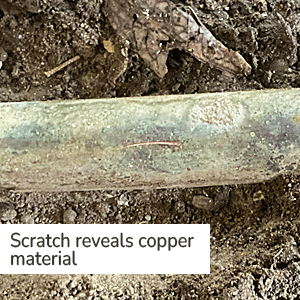 Scratch reveals copper material